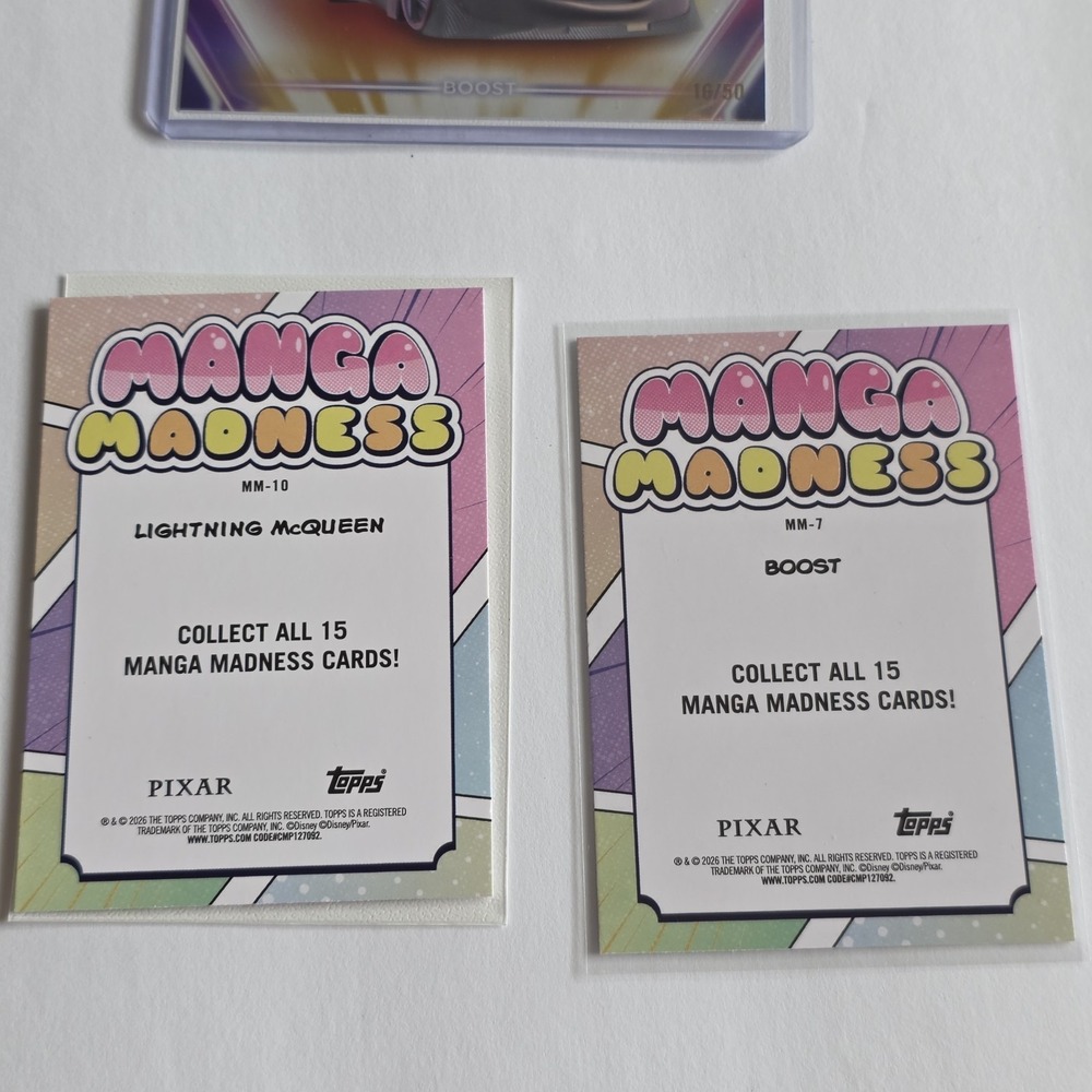 2026 Topps Disney Neon - Boost (Cars) Gold Refractor /50 #98 & Magna Madness - Picture 11 of 11